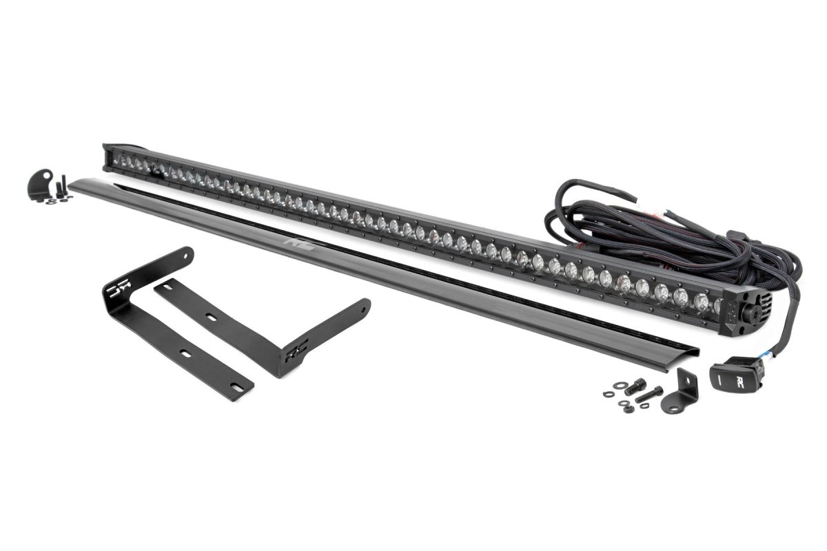 Kubota RTV-X900 General Purpose DRL Light Bar Kit - Front - Rough Country - LED Black Single Row - Black - '14-'22